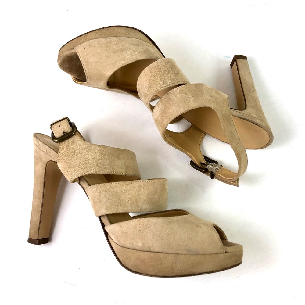 J Crew women suede high heels sling back pumps s9